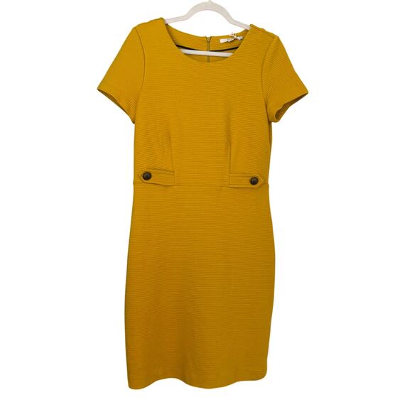 LIKE NEW - Boden Mustard Midi Dress with Button Details - Picture 1 of 3